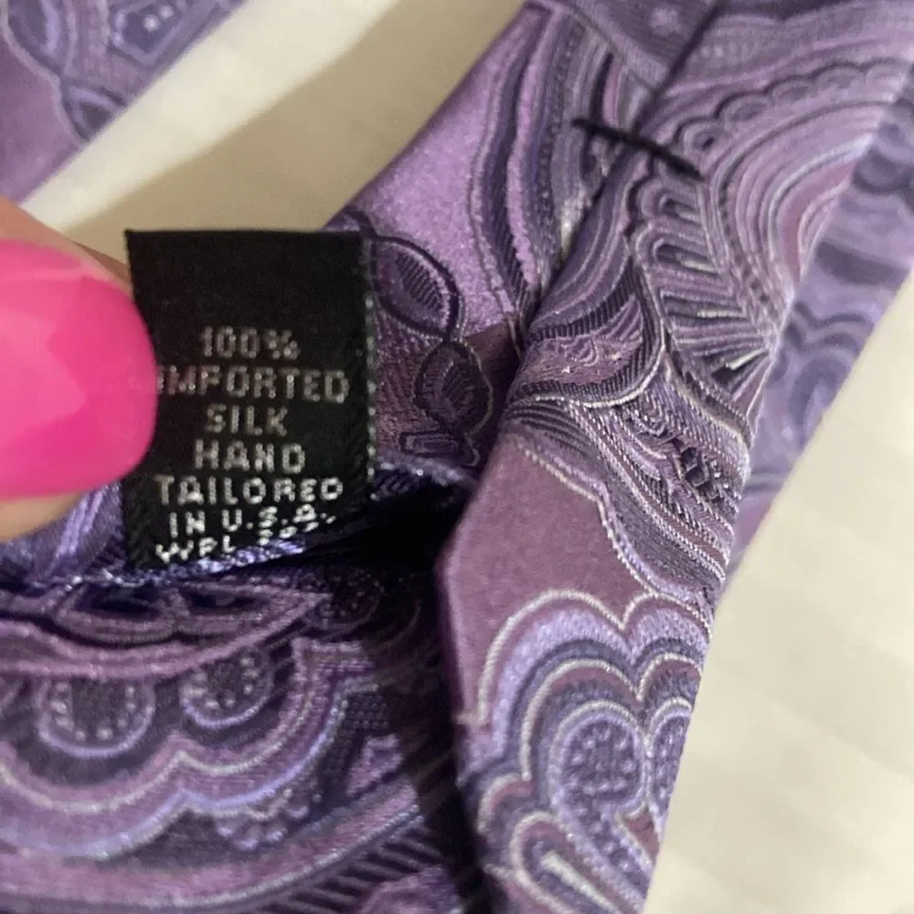 Ike Behar Purple Paisley Tie Silk